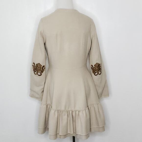 Odd Molly Colonial Military Embroidered Applique Coat Wool Ruffle Women XS - Picture 3 of 13